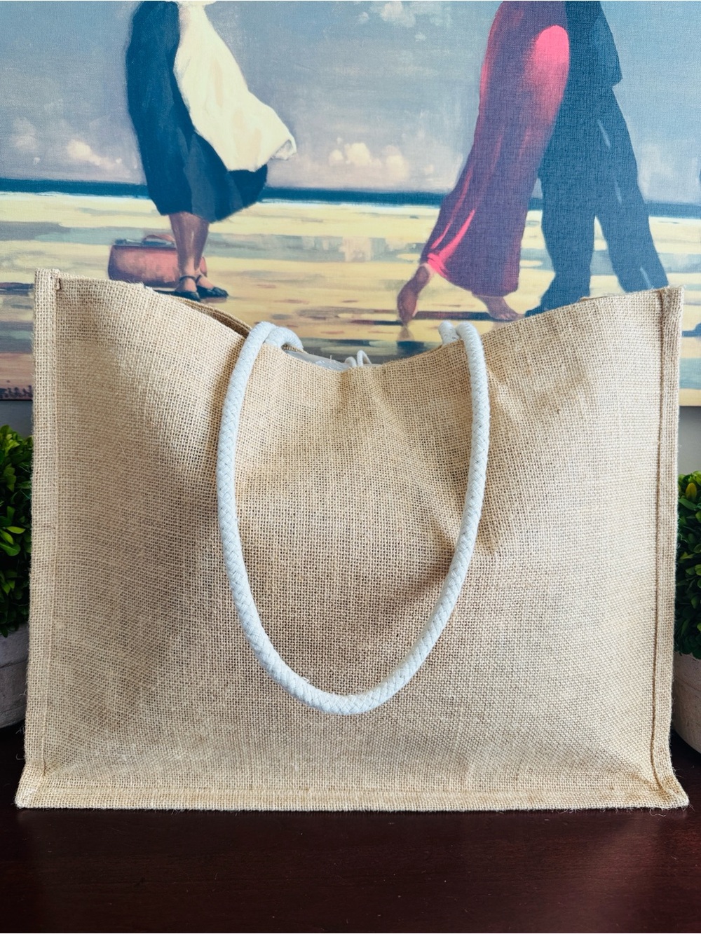 JUTE 🐚SECRETS Resorts & Spas🐚 ROPE HANDLE TOTE BAG 🌟NEW🌟 - Picture 6 of 17